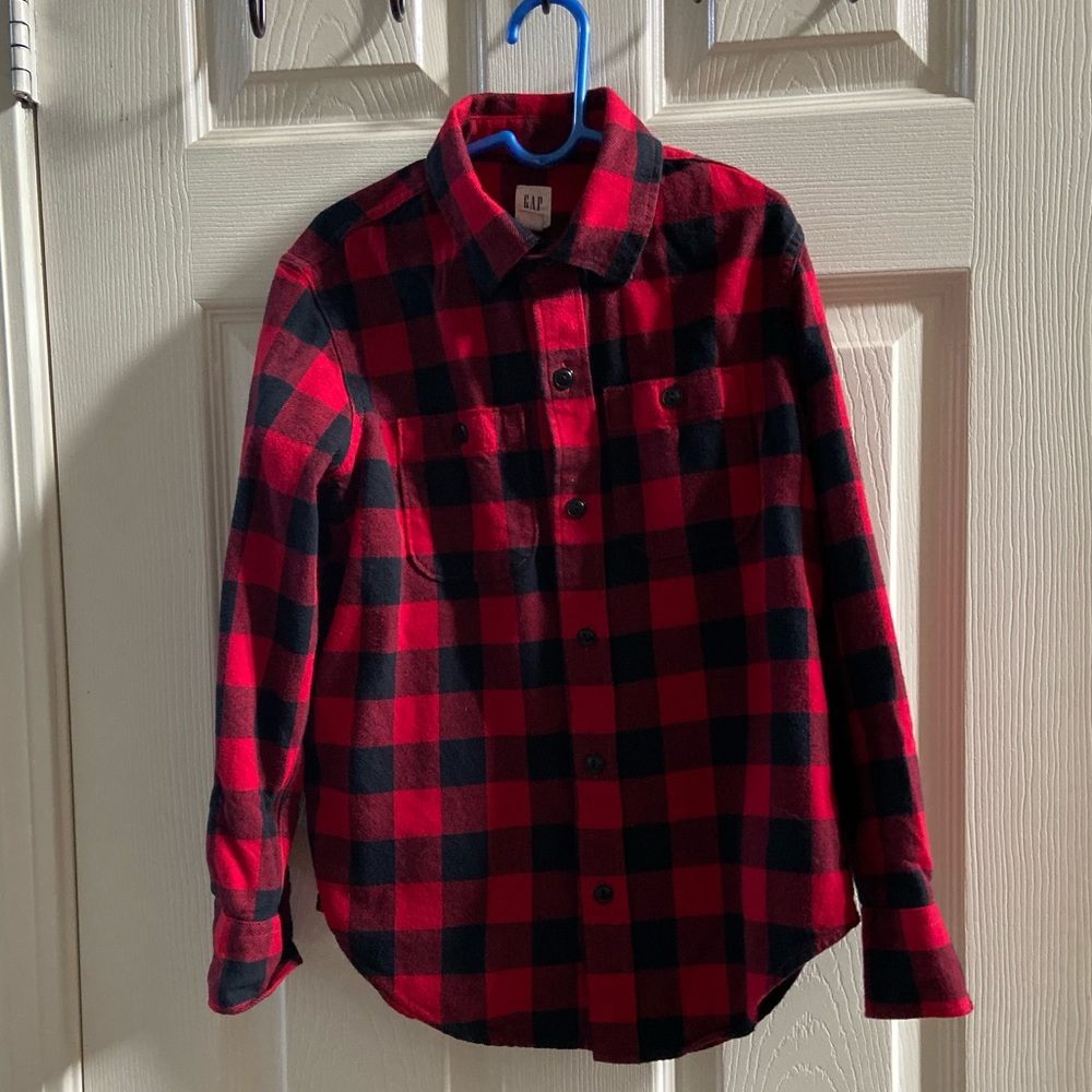 Boys Gap Flannel red and black checkers